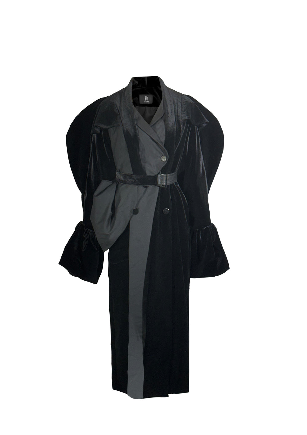 Velvet Long Coat with Belt