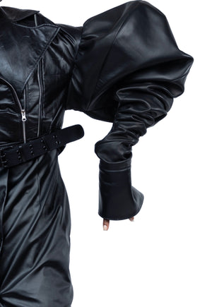 Puff Should Leather coat