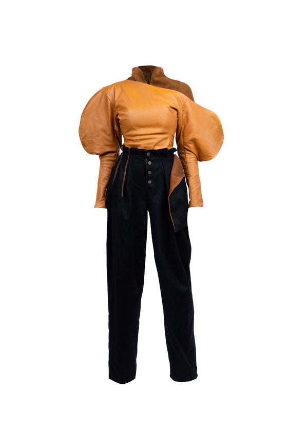 Leather Wool Suit