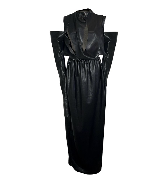 Picture of Lambskin Leather Midi Dress